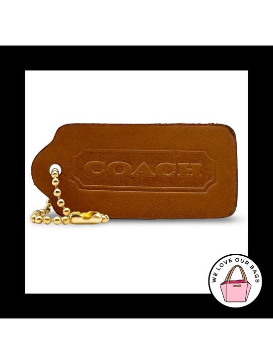 Coach Accessories - VINTAGE COACH Cappuccino Brown Glovetanned Leather Bag Charm Keychain Hang Tag